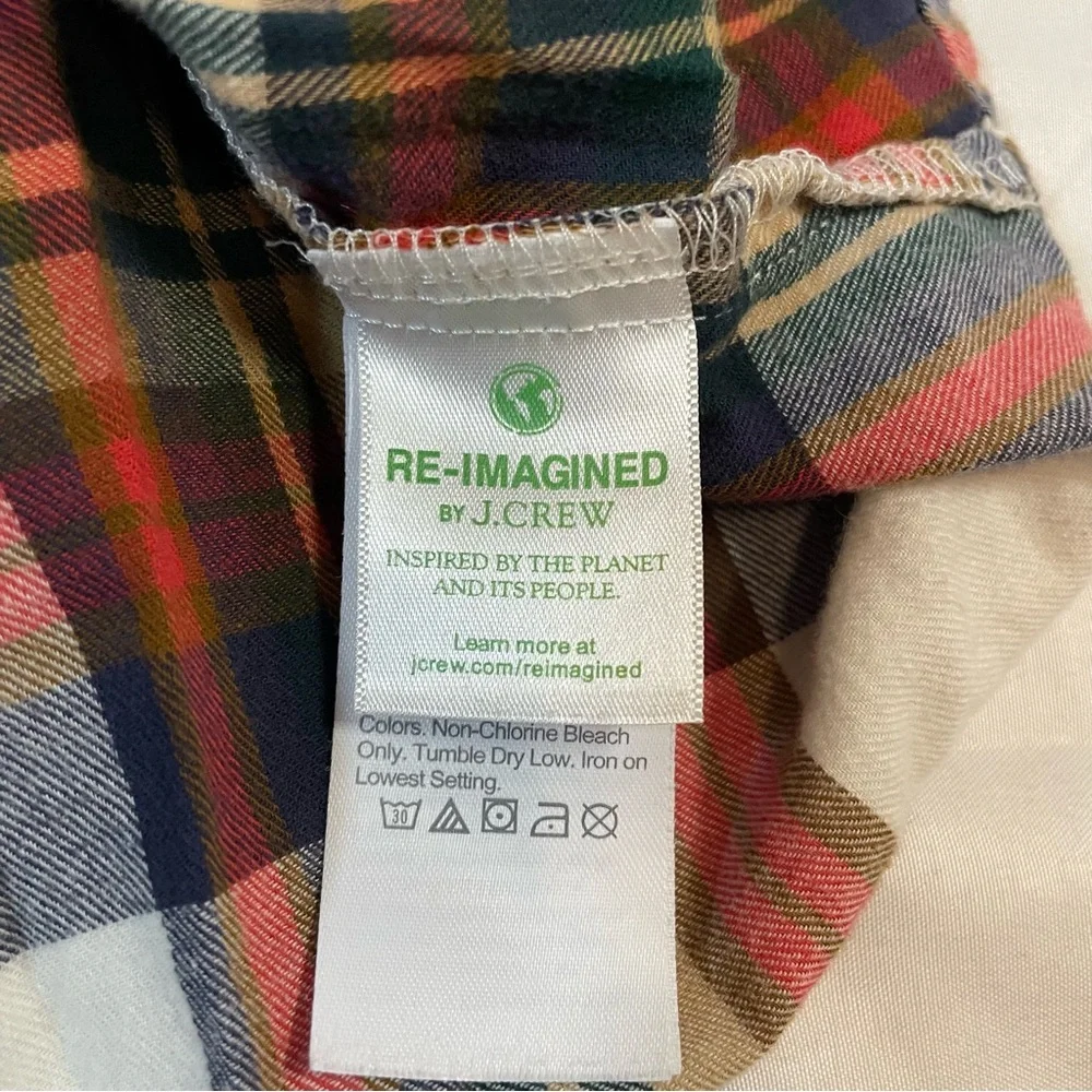 Crewcuts J Crew Girls Plaid Tiered Dress Size 8 Multi Color Cotton Ruffle Collar